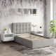 Pat tapitat copii GEORGIA Clasic, 90x200, H107, somiera, Stofa Gri V902