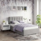 Pat tapitat copii GEORGIA Clasic, 90x200, H107, somiera, Stofa Gri V90