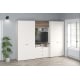 Set mobila dulapuri si comoda tv PRIMAVERA A270x52, H200, 5U3S, Alb, Stejar - 1