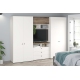 Set mobila dulapuri si comoda tv PRIMAVERA A295x52, H200, 5U3S, Alb, Stejar - 1