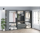 Set mobila dulapuri si comoda tv PRIMAVERA A295x52, H200, 5U3S, Antracit, Stejar - 1