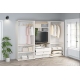 Set mobila dulapuri si comoda tv PRIMAVERA A270x52, H200, 5U3S, Alb, Stejar - 2