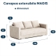 Canapea extensibila MAGIS, stofa Bej V03 - 3