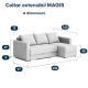 Coltar extensibil MAGIS, stofa Gri Inchis V88 - 2
