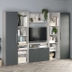 Biblioteca Living ARONA A 270, A50, H195, 4U, Alb Portelan, Antracit - 1