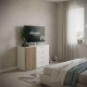 Comoda ARONA 105, A42, H74, 1U4S, Alb Portelan, Stejar - 1