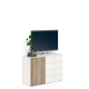 Comoda ARONA 105, A42, H74, 1U4S, Alb Portelan, Stejar