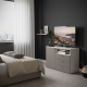 Comoda ARONA 105, A42, H74, 1U3S, Alb Portelan, Gri Piatra - 1
