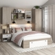 Dormitor AMBRO 3, Oak, Alb cu sertar pat