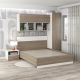 Dormitor ARONA 2, pat matrimonial, 3 dulapuri, noptiera 1S, Alb Portelan, Oak - 1
