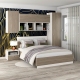 Dormitor ARONA 3, pat matrimonial, 4 dulapuri, noptiera 1S, Alb Portelan, Oak
