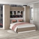 Dormitor ARONA 4, pat matrimonial, 4 dulapuri, Alb Portelan, Oak
