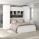 Dormitor ARONA 4, pat matrimonial sertar frontal, 4 dulapuri, Alb Portelan
