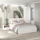 Dormitor ARONA 1, pat matrimonial cu sertar frontal, Alb Portelan