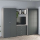 Dressing dormitor ARONA A 270, A50, H195, 4U4S, Alb Portelan, Antracit