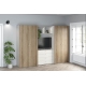 Dressing dormitor ARONA A 270, A50, H195, 4U4S, Alb Portelan, Stejar - 1