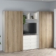 Dressing dormitor ARONA A 270, A50, H195, 4U4S, Alb Portelan, Stejar