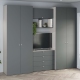 Dressing dormitor ARONA A 270, A50, H230, 5U4S, Alb Portelan, Antracit