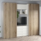 Dressing dormitor ARONA A 270, A50, H230, 5U4S, Alb Portelan, Stejar