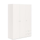 Dulap haine ARONA 135, A50, H195, 3U2S, Alb Portelan