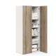 Dulap haine ARONA 90, A50, H195, 2U, Alb Portelan, Stejar - 3