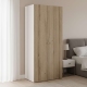 Dulap haine ARONA 90, A50, H195, 2U, Alb Portelan, Stejar - 1