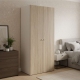Dulap haine ARONA 90, A50, H195, 2U, Alb Portelan, Oak - 1