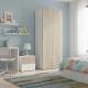 Dulap haine ARONA 90, A50, H210, 2U, Alb Portelan, Oak - 3