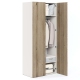 Dulap haine ARONA 90, A50, H210, 2U, Alb Portelan, Stejar - 1