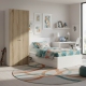 Dulap haine ARONA 90, A50, H210, 2U, Alb Portelan, Stejar - 3