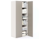 Dulap haine ARONA 90, A50, H210, 2U, Alb Portelan, Gri Piatra - 2