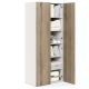 Dulap haine ARONA 90, A50, H210, 2U, Alb Portelan, Stejar - 2