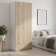 Dulap haine ARONA 90, A50, H210, 2U2S, Alb Portelan, Stejar - 3