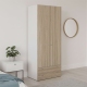 Dulap haine ARONA 90, A50, H210, 2U2S, Alb Portelan, Oak - 3
