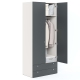 Dulap haine ARONA 90, A50, H210, 2U2S, polite, Alb Portelan, Antracit - 1