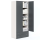 Dulap haine ARONA 90, A50, H210, 2U2S, polite, Alb Portelan, Antracit - 2