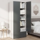 Dulap haine ARONA 90, A50, H210, 2U2S, polite, Alb Portelan, Antracit - 3