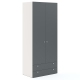 Dulap haine ARONA 90, A50, H210, 2U2S, polite, Alb Portelan, Antracit