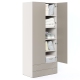 Dulap haine ARONA 90, A50, H210, 2U2S, Alb Portelan, Gri Piatra - 2