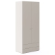 Dulap haine ARONA 90, A50, H210, 2U2S, Alb Portelan, Gri Piatra