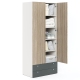 Dulap haine ARONA 90, A50, H210, 2U2S AN, Alb Portelan, Oak - 2