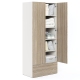 Dulap haine ARONA 90, A50, H210, 2U2S, Alb Portelan, Oak - 2