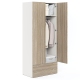 Dulap haine ARONA 90, A50, H210, 2U2S, Alb Portelan, Oak - 1
