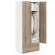 Dulap haine ARONA 90, A50, H210, 2U2S, Alb Portelan, Stejar - 1