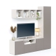 Mobilier Living ARONA A 195, A42, H195, Alb Portelan, Gri Piatra - 1