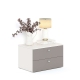 Noptiera ARONA 60, 2 sertare, Alb Portelan, Gri Piatra - 1