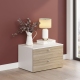Noptiera ARONA 60, 2 sertare, Alb Portelan, Oak