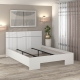 Pat AMBRO fara saltea, 140x200, sertar frontal, Alb Portelan - 3