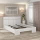 Pat AMBRO fara saltea, 140x200, sertar frontal, Alb - 2