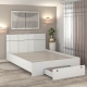 Pat AMBRO fara saltea, 140x200, sertar frontal, Alb Portelan - 2